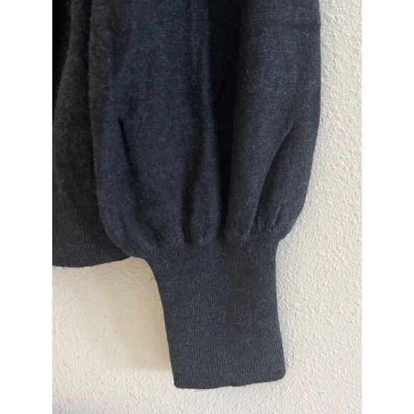 Anthropologie Wool Women Sz L Jolene Cowl Neck Pullover Sweater Dark Gray - Picture 3 of 10
